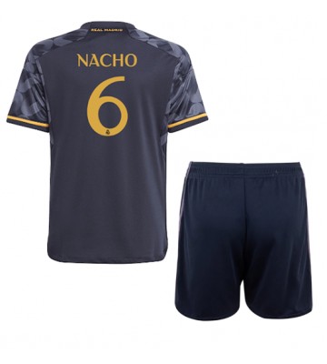 Real Madrid Nacho #6 Koszulka Wyjazdowych Dziecięca 2023-24 Krótki Rękaw (+ Krótkie spodenki)